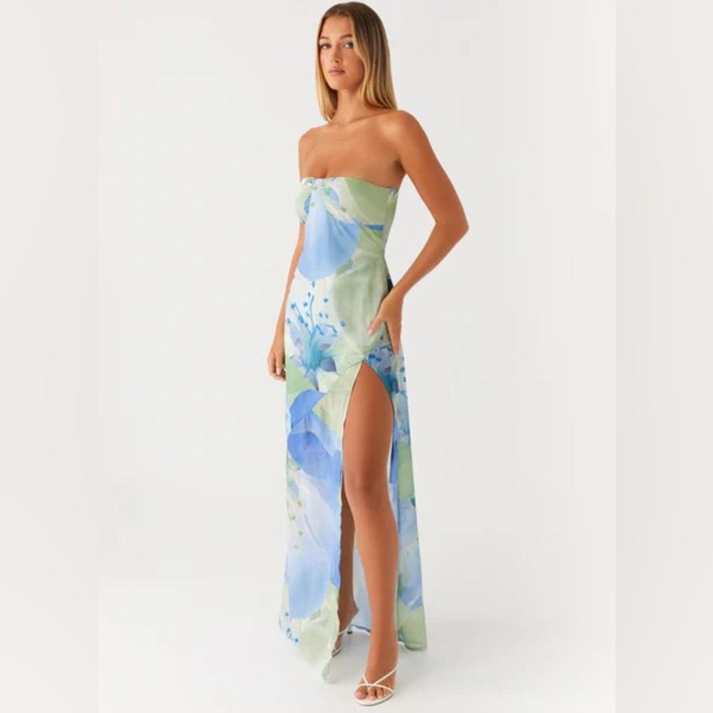 Peppermayo Blue and Green Floral Maxi Dress